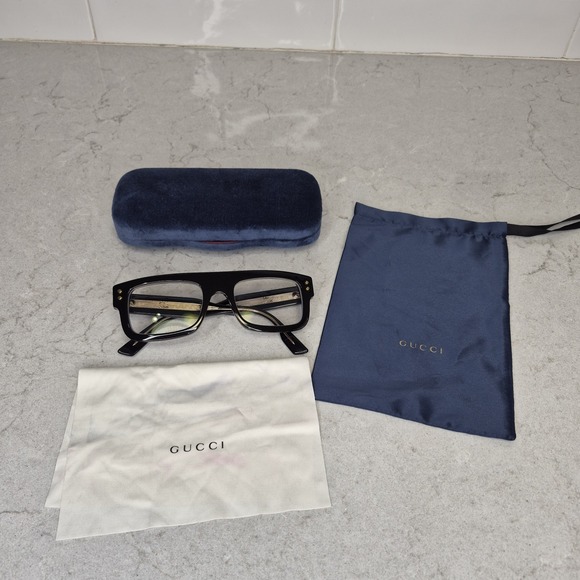 Gucci Accessories - Gucci GG1085O Square Full Rim Black Plastic Eyeglass Frames 52-21-145